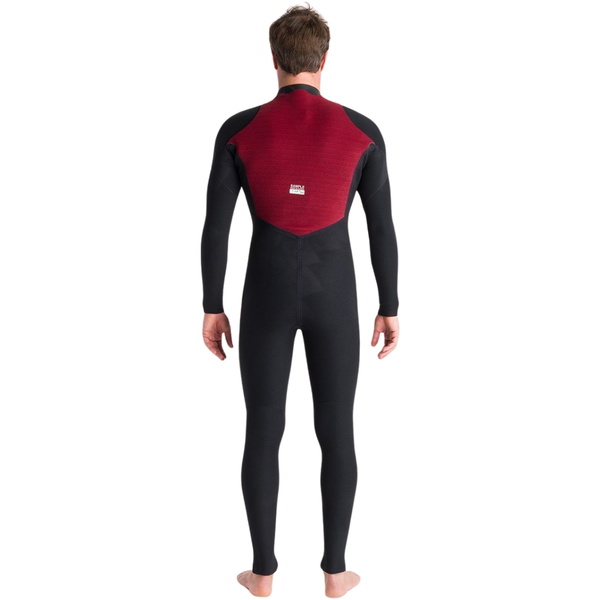 2025 C-Skins Hombres NuWave Session 5/4/3mm Chest Zip Neopreno C-NSE54MCZ - Black / Meteor X / Rust
